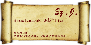 Szedlacsek Júlia névjegykártya