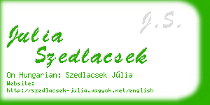 julia szedlacsek business card